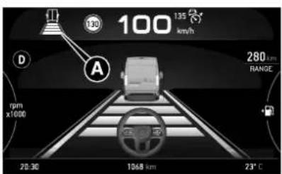 130 100 135 km/h D A 280 km RANGE rpm x1000 20:30 1068 km 23°C