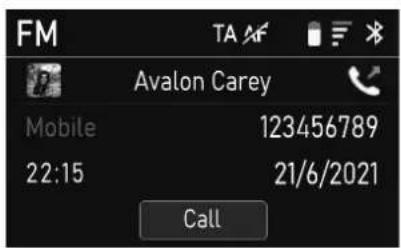 FM Avalon Carey Mobile 123456789 22:15 21/6/2021 Call