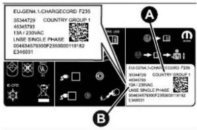 EU-GEN4.1-CHARGECORD F235 35344729 COUNTRY GROUP 1 46345793 13A/230VAC LNSE SINGLE PHASE 004634579300F2350000119182 E346031 EU-GEN4.1-CHARGECORD F235 35344729 COUNTRY GROUP 1 46345793 13A/230VAC LNSE SINGLE PHASE 004634579300F2350000119182 E346031 B