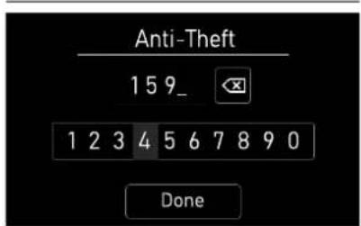 Anti-Theft 1 5 9_ 1 2 3 4 5 6 7 8 9 0 Done