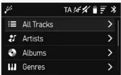 All Tracks > Artists > Albums > Genres >