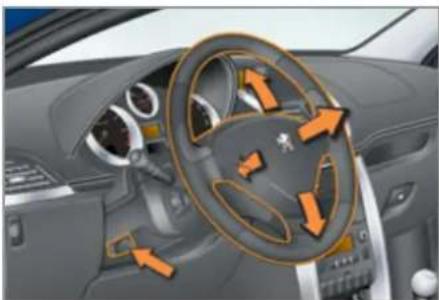 PEUGEOT 207 (2013) - OHJAUSPYÖRÄN SÄÄTÄMINEN - 1