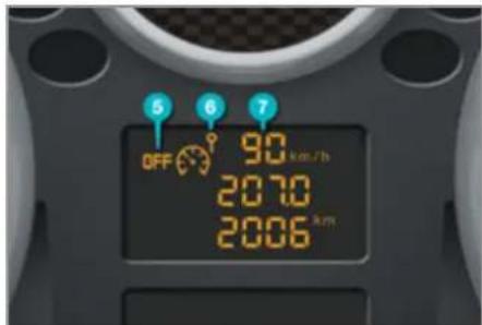 5 6 7 OFF 90 km/h 2070 2006 km