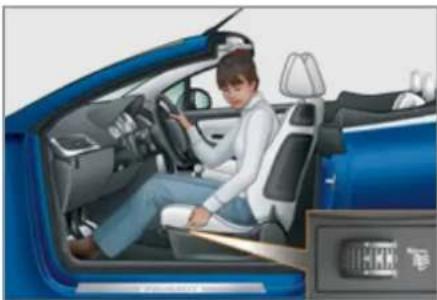 PEUGEOT 207 (2013) - Istuinlämmityksen kytkin. - 1
