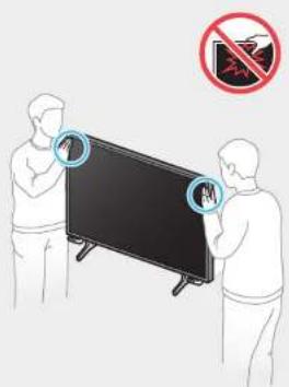 Illustration showing two people holding a TV with a prohibition symbol indicating no smoking or anti-smoking.