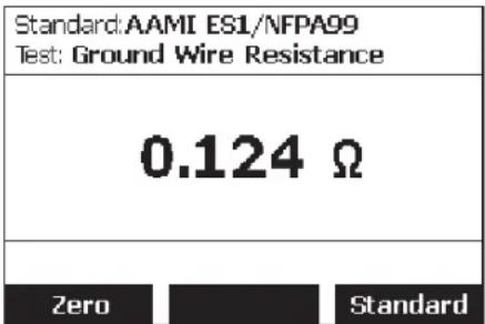 Standard:AAMI ES1/NFPA99 Test: Ground Wire Resistance 0.124 Ω Zero Standard