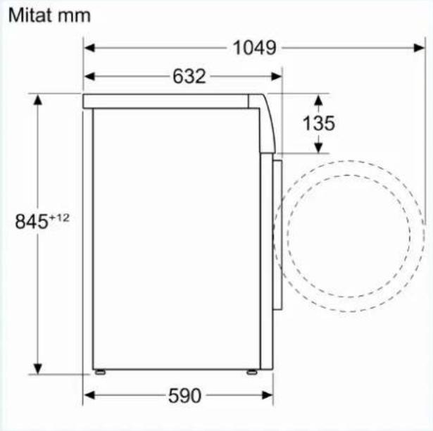 Mitat mm 1049 632 135 845+12 590