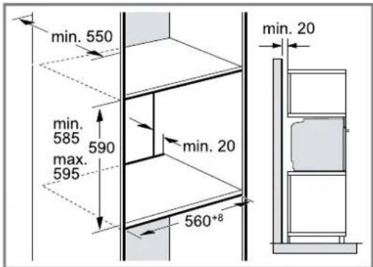 BOSCH HRG4785B7S - Asennus korkeaan kaappiin - 1