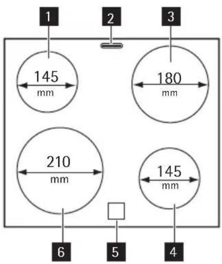 1 2 3 145 mm 180 mm 210 mm 145 mm 6 5 4