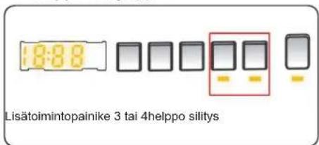 18:38 Lisätoimintopainike 3 tai 4helppo silitys