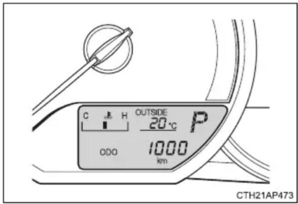 C H OUTSIDE 20°C P ODO 1000 km CTH21AP473