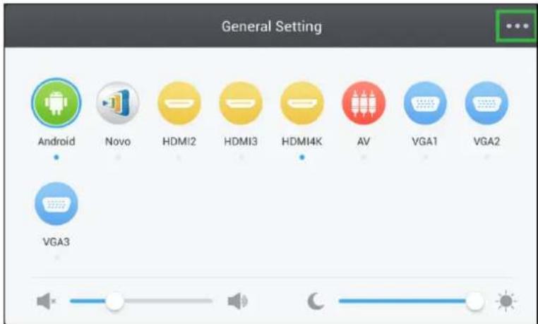 General Setting Android Novo HDMI2 HDMI3 HDMI4K AV VGA1 VGA2 VGA3