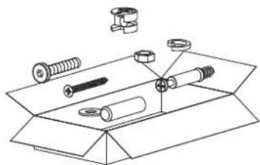 Exploded view diagram of a mechanical assembly showing bolt, nut, and housing components (no text or labels)