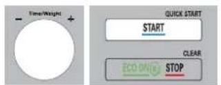Time/Weight + QUICK START START CLEAR ECO ONIC STOP
