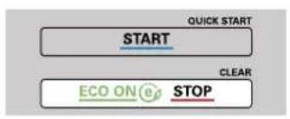 QUICK START START ECO ON STOP CLEAR