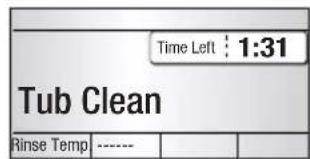 Time Left : 1:31 Tub Clean Rinse Temp ----