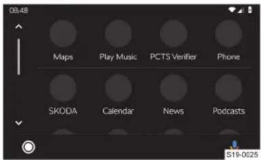 08:4B Maps Play Music PCTS Verifier Phone SKODA Calendar News Podcasts S19-0025