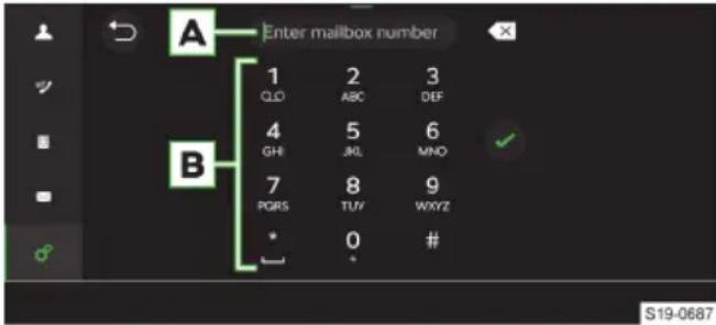 Enter mailbox number 1 2 3 QLO ABC DEF 4 5 6 GHI JKL MNO 7 8 9 PQRS TUY WXYZ * 0 # S19-0687
