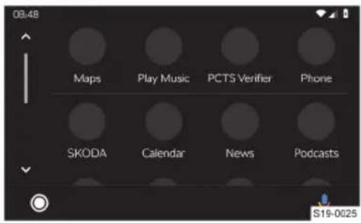 08:48 Maps Play Music PCTS Verifier Phone SKODA Calendar News Podcasts S19-0025