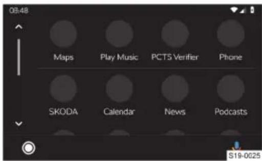 08:48 Maps Play Music PCTS Verifier Phone SKODA Calendar News Podcasts S19-0025