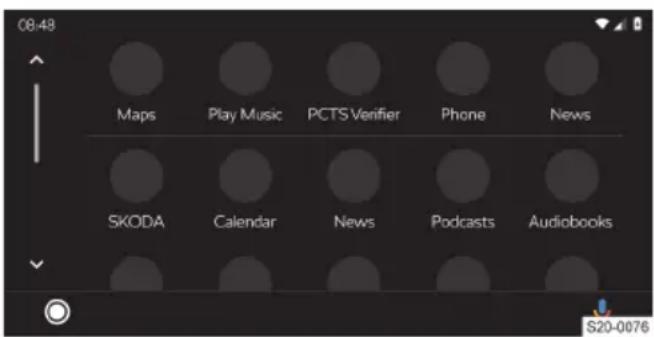 08:49 Maps Play Music PCTS Verifier Phone News SKODA Calendar News Podcasts Audiobooks S20-0076