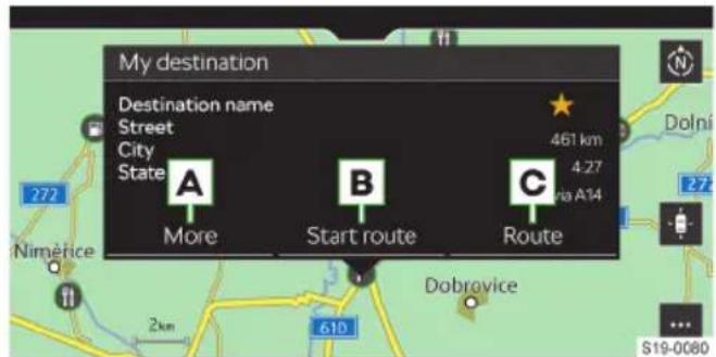 My destination Destination name Street City State A More B Start route C Route 461 km 4:27 A14 Dolni 272 Nimérice 2km 610 Dobrovice S19-0080