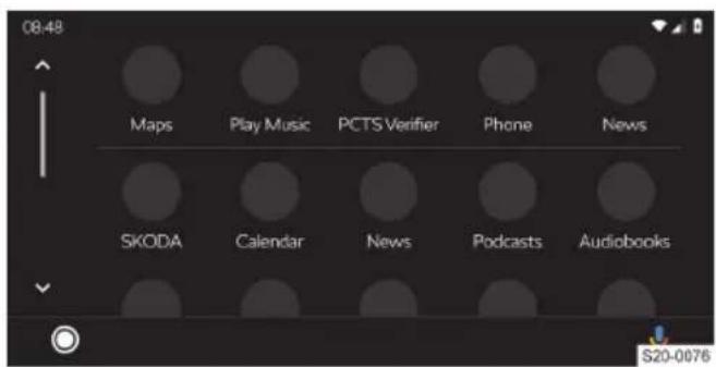 08:48 Maps Play Music PCTS Verifier Phone News SKODA Calendar News Podcasts Audiobooks S20-0076