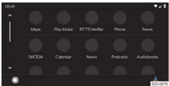 08:48 Maps Play Music PCTS Verifier Phone News SKODA Calendar News Podcasts Audiobooks S20-0076