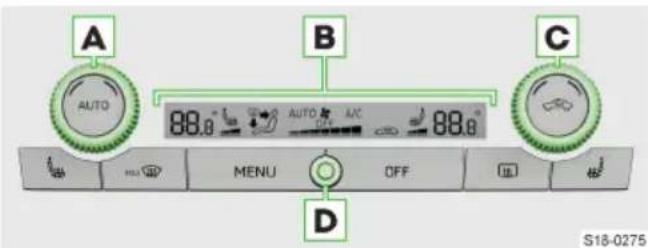 A AUTO B AUTO A/C 88.0 88.0 C MENU OFF D S18-0275