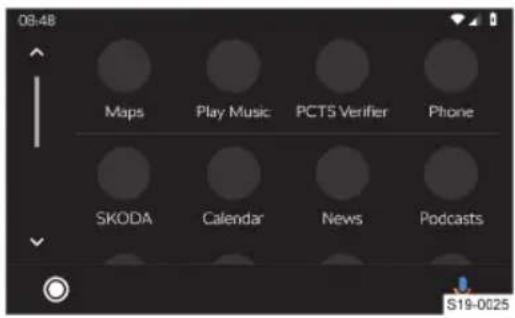 08:48 Maps Play Music PCTS Verifier Phone SKODA Calendar News Podcasts S19-0025