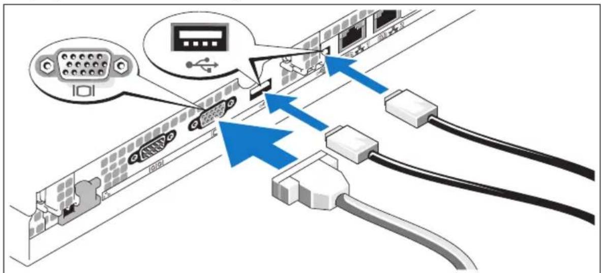 DELL PowerEdge 300 - Připojení klávesnice, myši a monitoru - 1