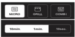 MICRO GRILL COMBI 10min. 1min. 10sec.