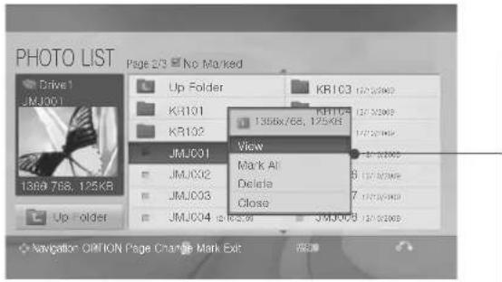 PHOTO LIST Page 2/3 No Marked Drive1 JMJ001 Up Folder KR101 KR102 JMJ001 JMJ002 JMJ003 JMJ004 View Mark All Delete Close 1356x768, 125KB 170.0009 125.0008 125.0007 125.0006 125.0005 125.0004 125.0003 125.0002 125.0001 125.0000 Navigation OPTION Page Change Mark Exit