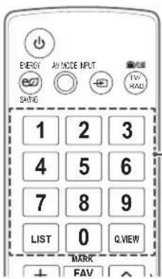 BERRY AV NOICE INPUT TV RAD 1 2 3 4 5 6 7 8 9 LIST 0 Q VIEW MARK FAV