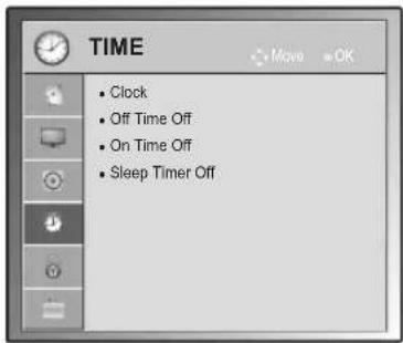 TIME Clock Off Time Off On Time Off Sleep Timer Off