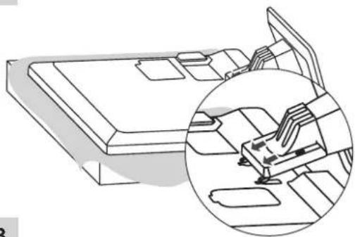 Technical line drawing of a mechanical assembly with an inset close-up showing a component (no text or symbols)