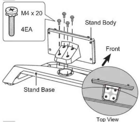 M4 x 20 4EA Stand Body Front Stand Base Top View