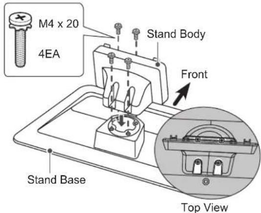 M4 x 20 4EA Stand Body Front Stand Base Top View