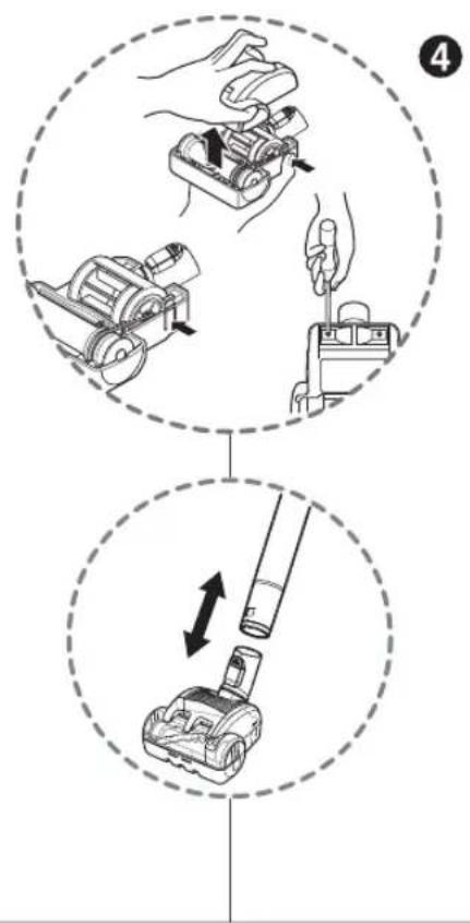 Diagram illustrating a mechanical assembly process with labeled steps and directional arrows indicating movement.
