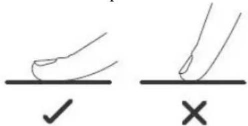 Diagram showing two hand-drawn checkmark and cross symbols on a line, likely indicating correct or incorrect conditions.