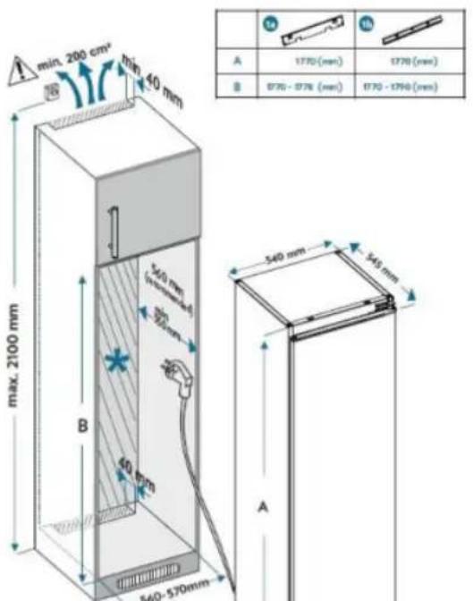 min. 200 cm+ min 40 mm max. 2100 mm 540 mm (10mm x 10mm) 540 mm 540 mm A B A 1770 (mm) 1770 (mm) 1770 - 1776 (mm) 1770 - 1794 (mm)
