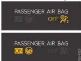 PASSENGER AIR BAG OFF PASSENGER AIR BAG ON ON OFF