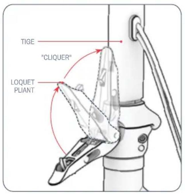 TIGE "CLIQUER" LOQUET PLIANT