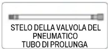 STELO DELLA VALVOLA DEL PNEUMATICO TUBO DI PROLUNGA