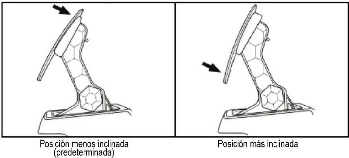 Posición menos inclinada (predeterminada) Posición más inclinada