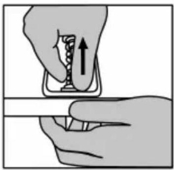 Illustration of hands performing a mechanical or electrical operation with an upward arrow indicating motion.