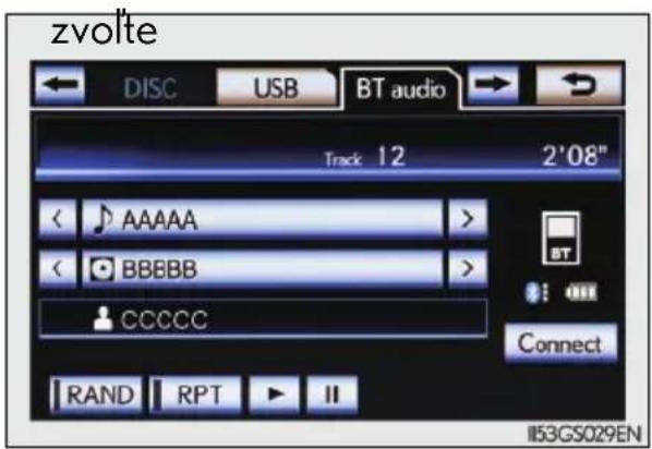 LEXUS GS 300h (2013) - Prehrávanie Bluetooth® audio - 1