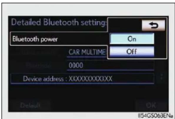 LEXUS GS 300h (2013) - ■Zmena zapnutia Bluetooth\* - 1
