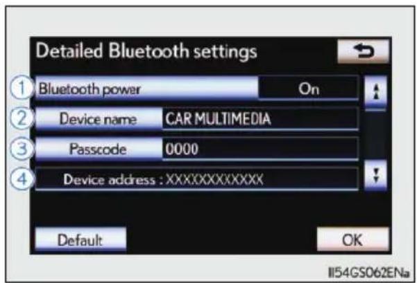 LEXUS GS 300h (2013) - Podrobné nastavenie Bluetooth® - 1