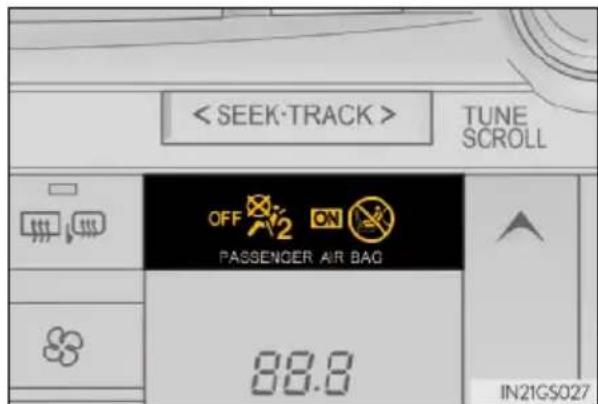 TUNE SCROLL OFF ON PASSENGER AIR BAG 88.8 IN21GS027